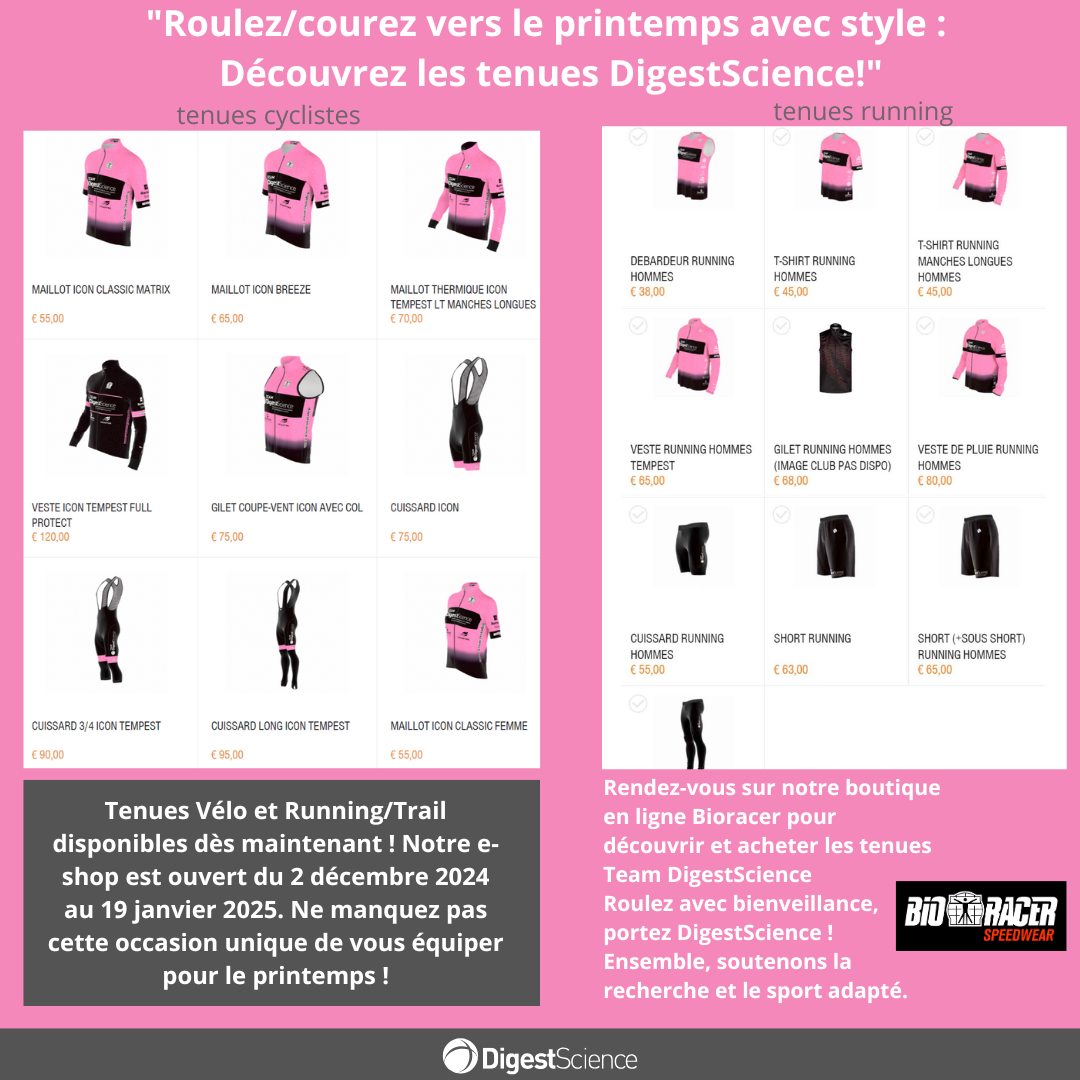 Nouvelles tenues Team DigestScience chez Bioracer